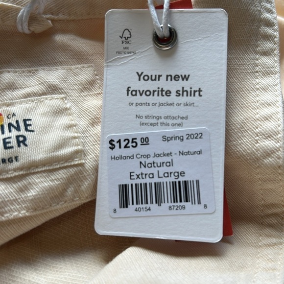 Marine Layer Holland Crop Jacket Natural Pockets Linen Lyocell Sz XL NEW - Picture 11 of 15